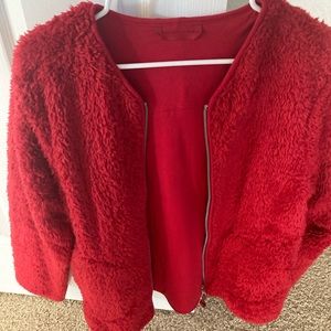 Lululemon red fleece jacket.   Excellent condition.  Wore once.